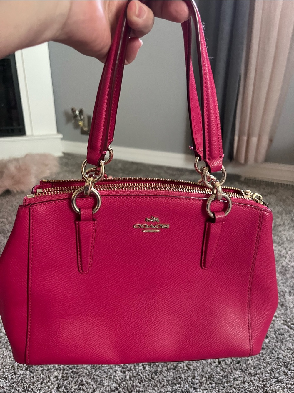 Coach Christie Mini Carryall Hot Pink Coach Crossbody Satchel - Picture 13 of 16
